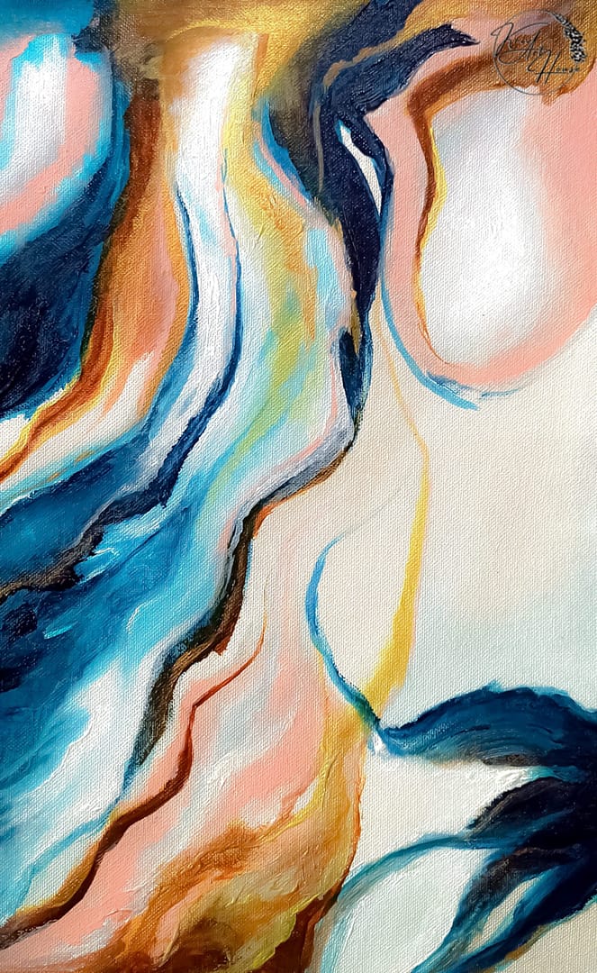Painting abstract on canvas
