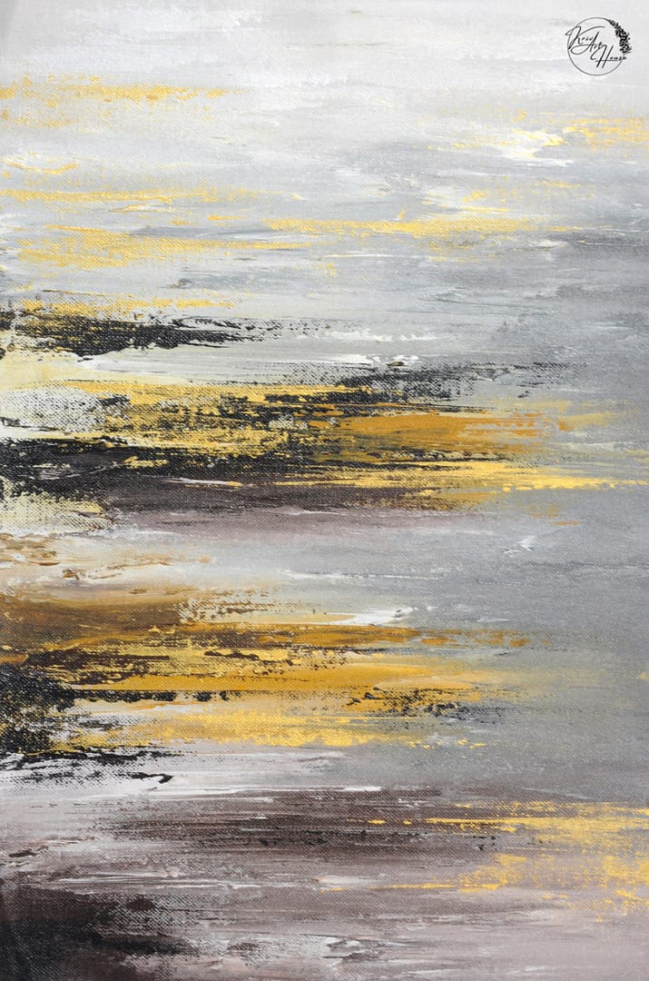 abstract black gold grey art