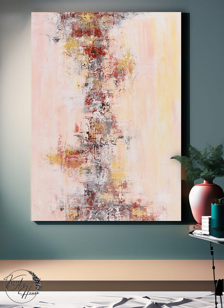 abstract beige wall art