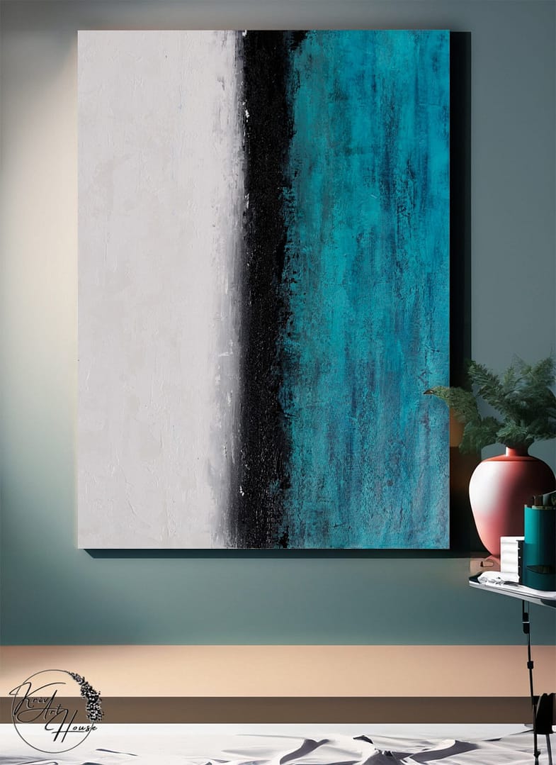 abstract painting on canvas blue