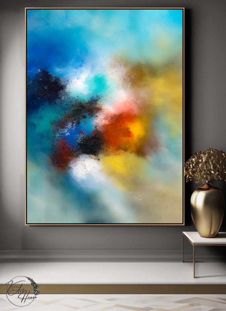 colorful abstract painting on canvas