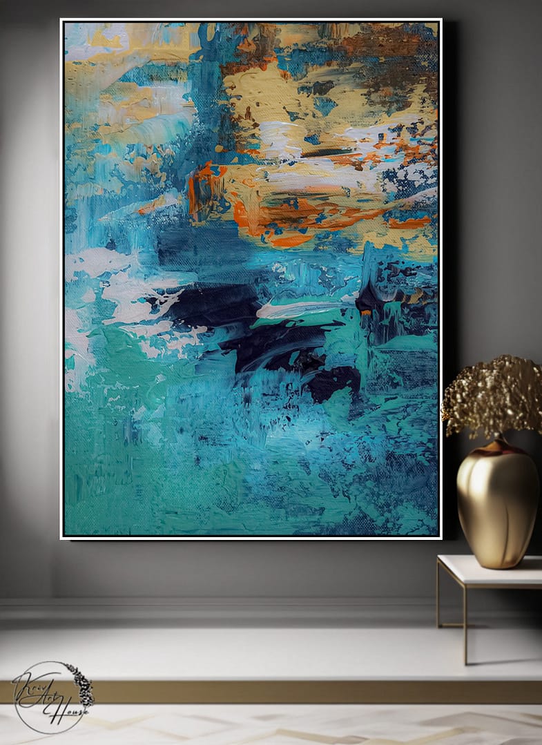 Painting abstract on canvas