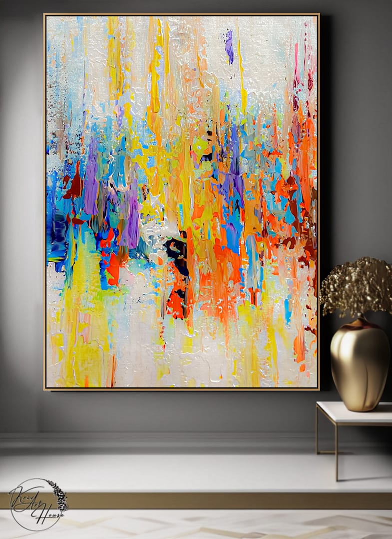 colorful abstract painting on canvas