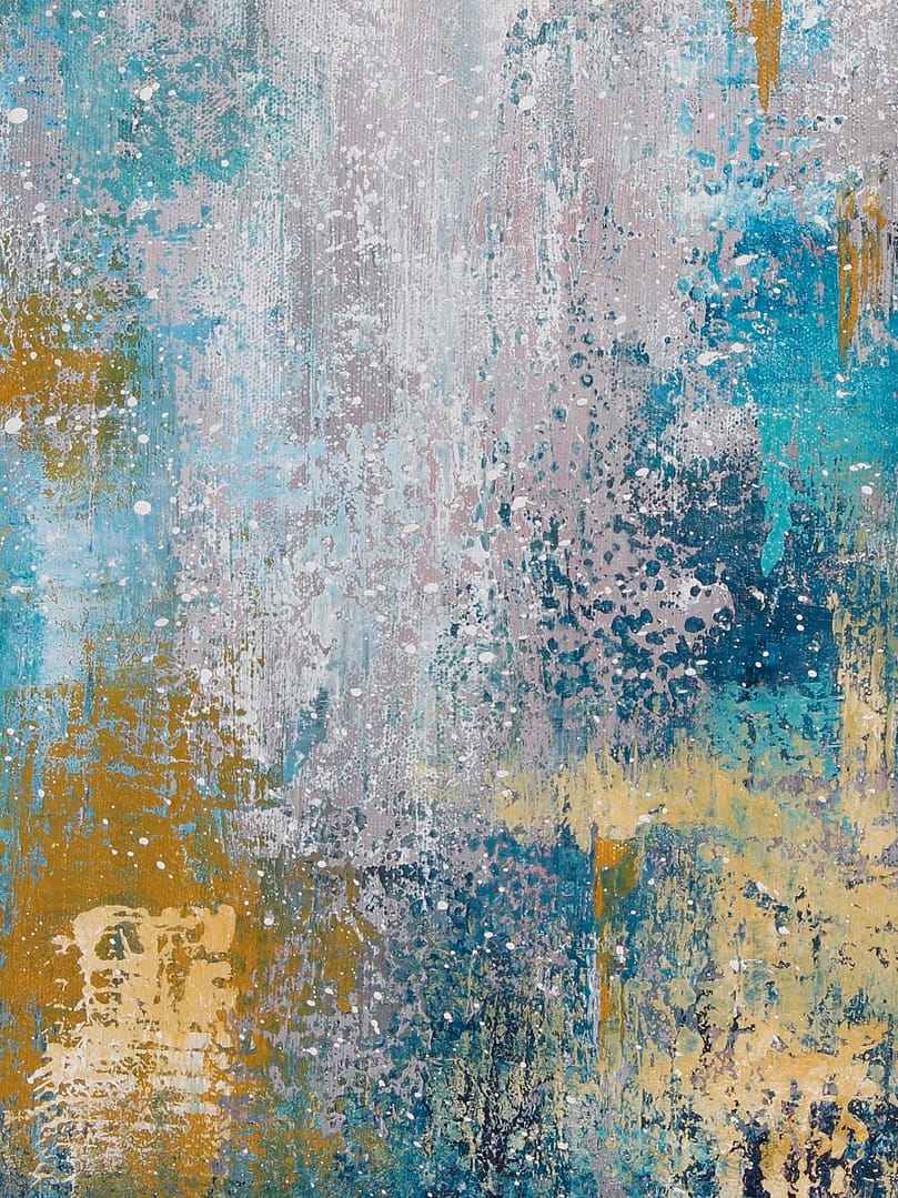 blue grey gold wall art