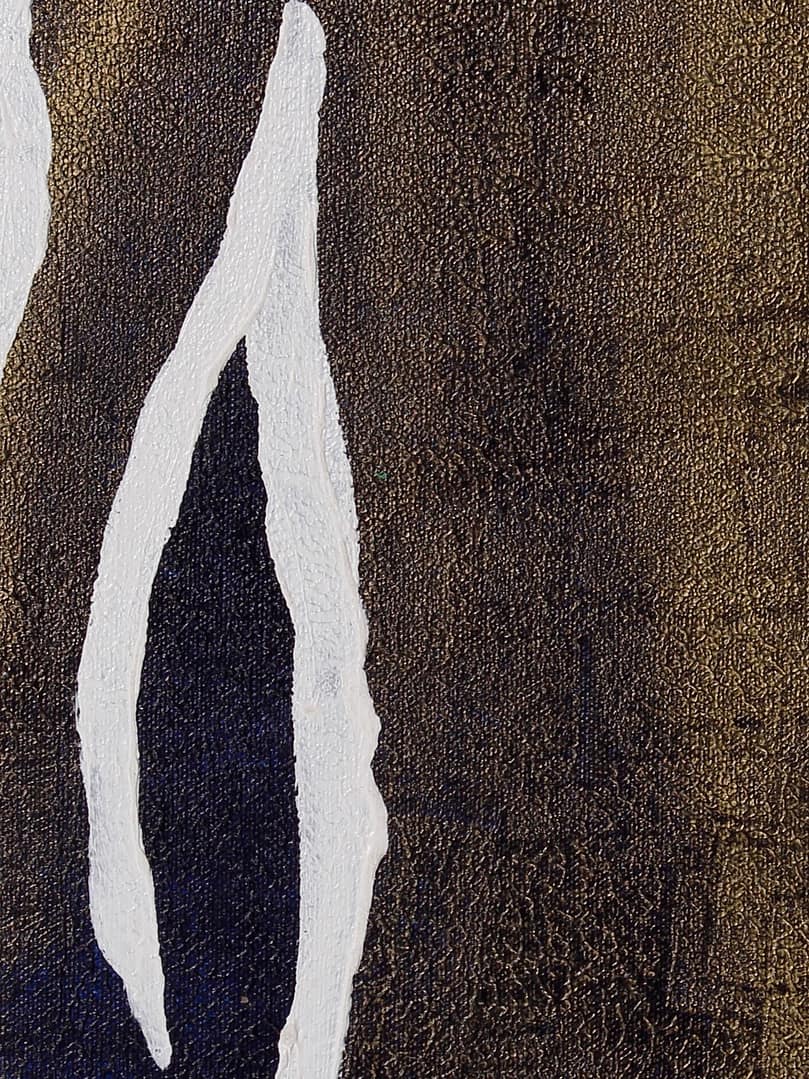 black white gold painting