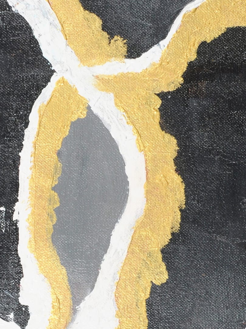 abstract painting white and black
