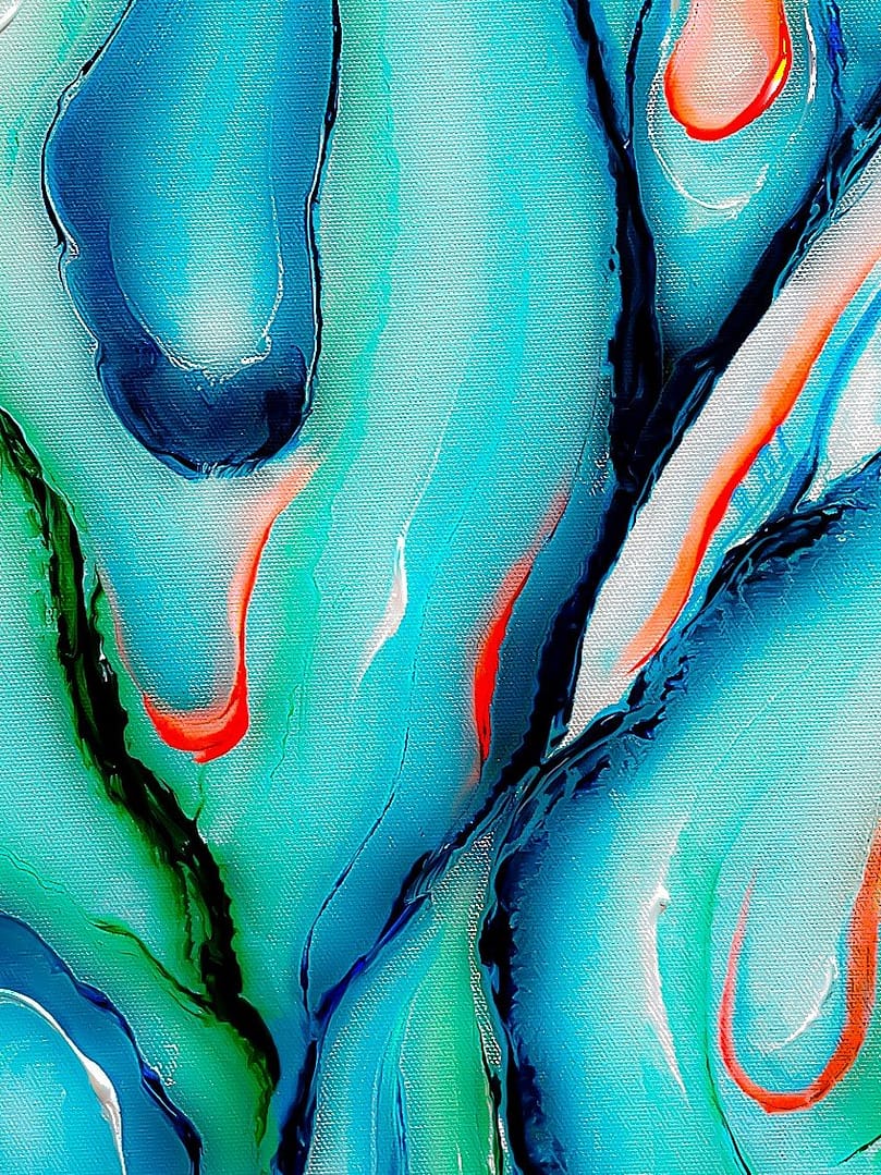 blue green art abstract painting