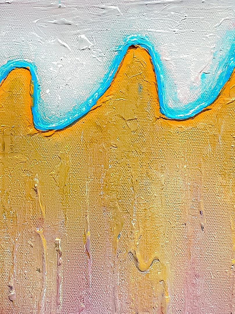 oversized pink gold painting