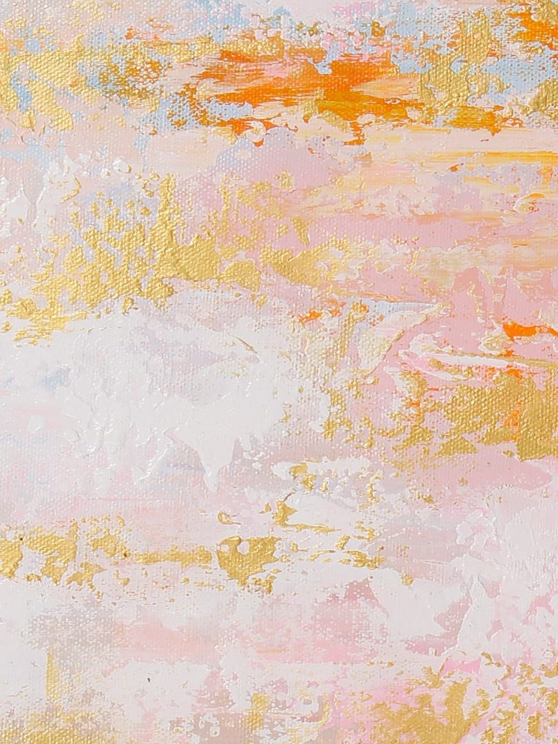pink orange wall art