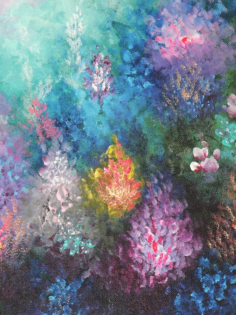 abstract floral art painting