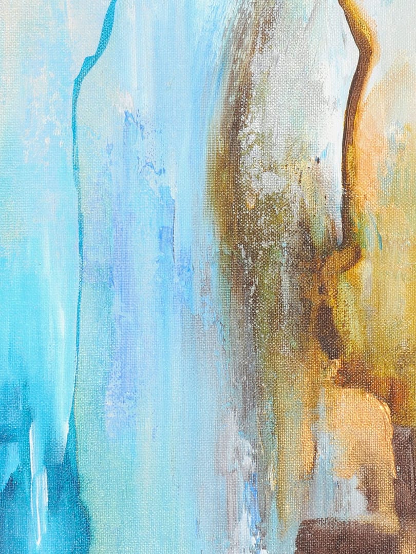 abstract blue gold painting