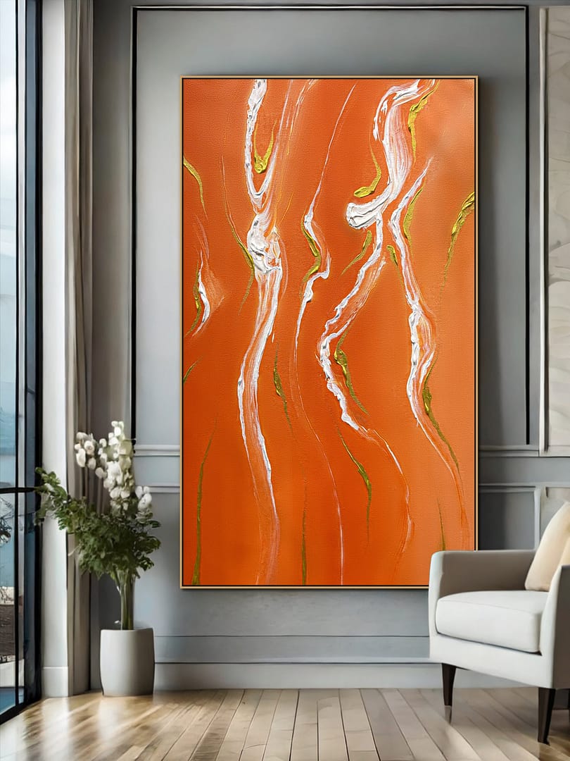 orange abstract painting
