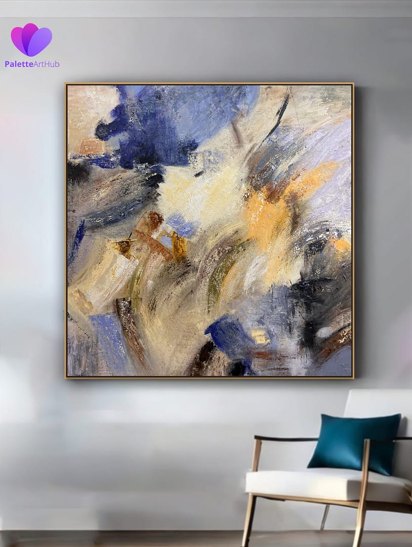 abstract painting with gold