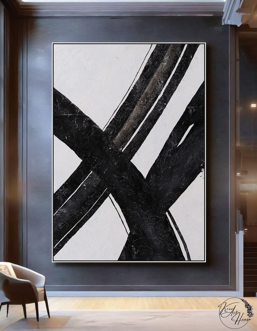 canvas black minimal painting