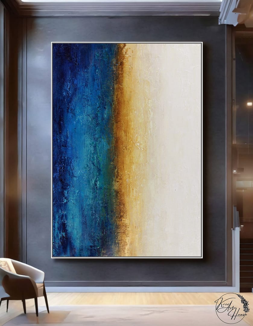 abstract yellow blue artwork