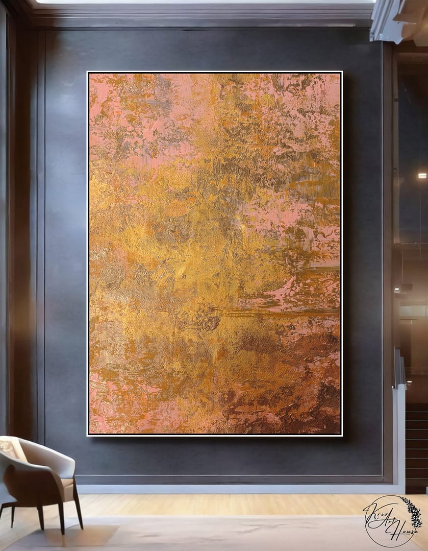 abstract painting with gold