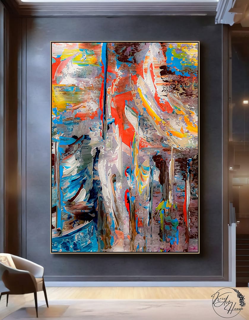 colorful abstract painting on canvas