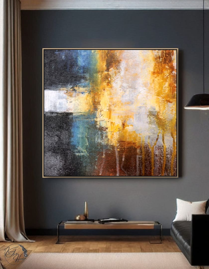 large abstract painting on canvas