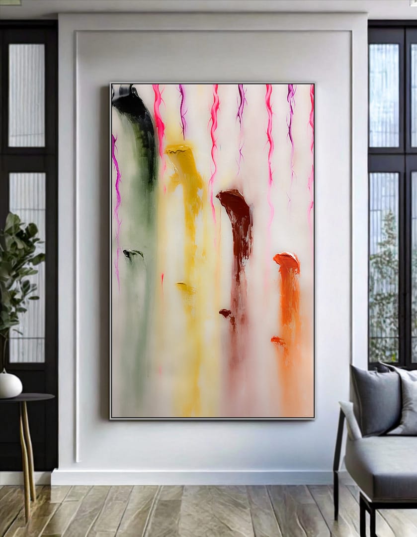 large abstract drip painting