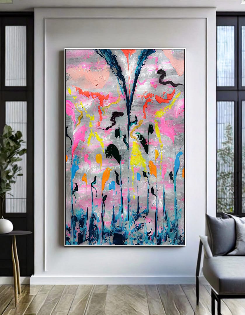 abstract floral art painting