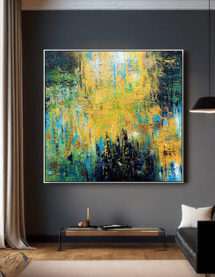Painting abstract on canvas