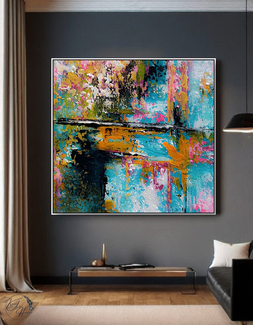 colorful abstract painting on canvas