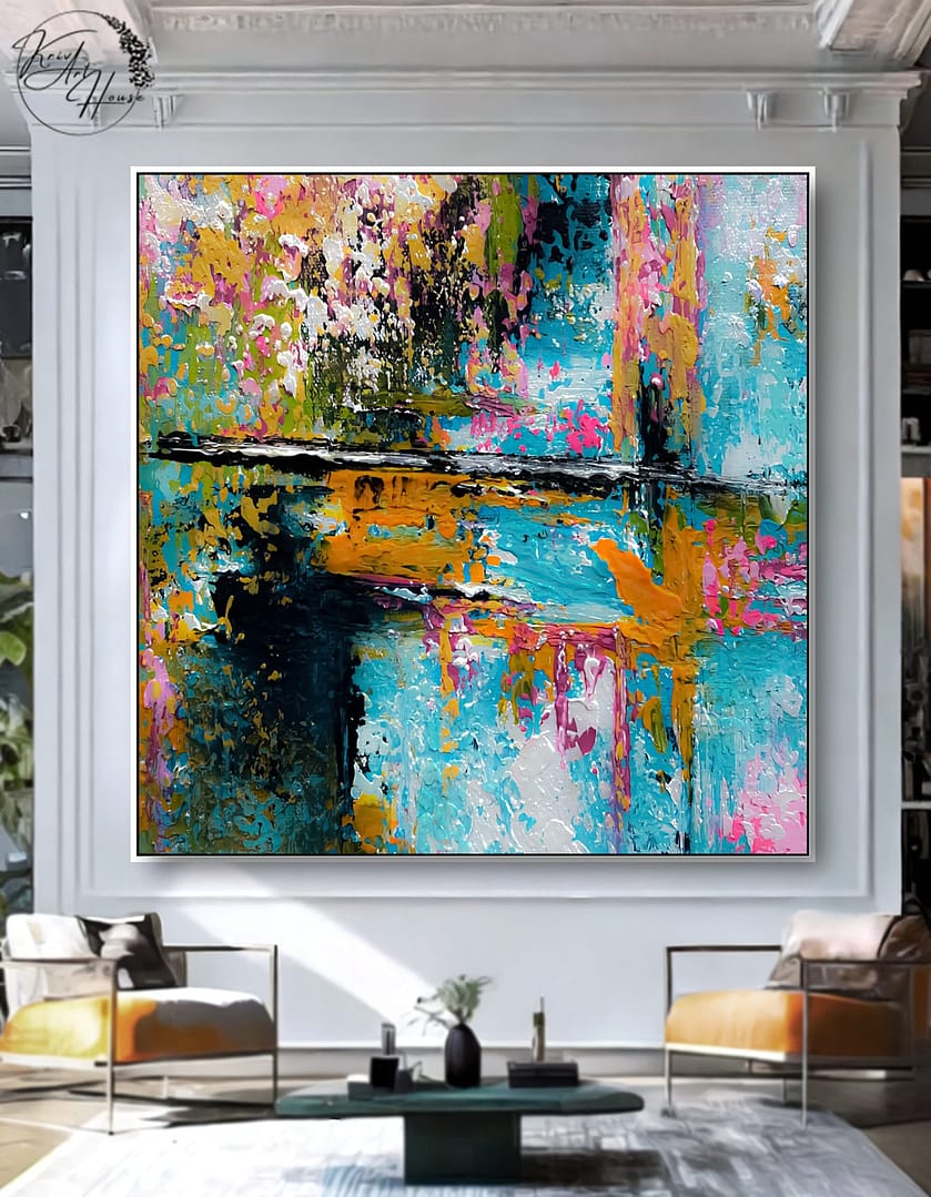 colorful abstract painting on canvas