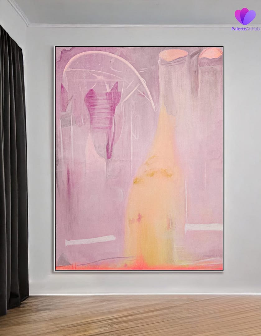 oversized abstract painting on canvas