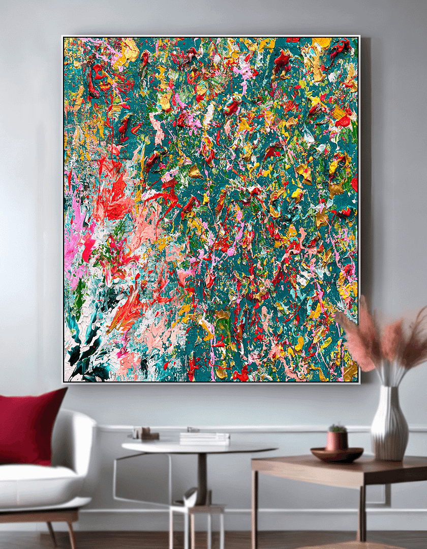 Painting abstract canvas