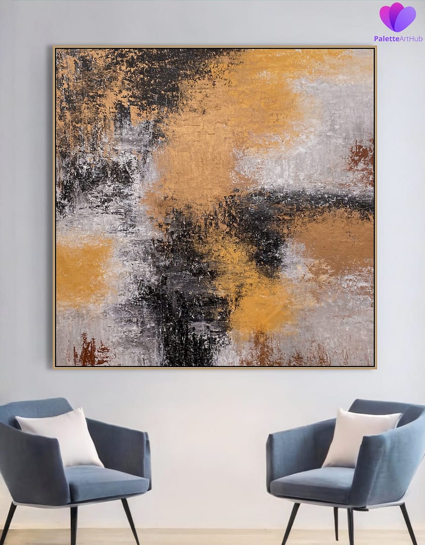 Painting abstract on canvas